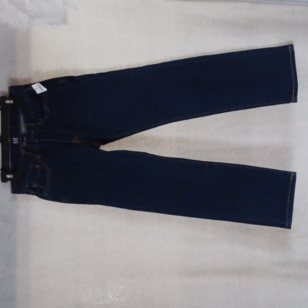 Gap Denim Regular Stretch Straight Girl's Size 8 Dark Blue Jeans.